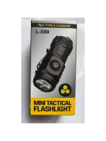 LED фонарик аккумуляторный L-S60 тройной 600 mAh  black