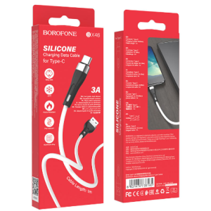 Кабель USB Borofone BX46 1м (2,4А) Silicone USB для Type-C .BLACK