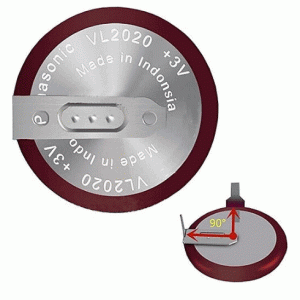 Аккумулятор Panasonic VL2020 -90	3,0V 20mAh Li-Al  (0,1mA)+контакт90°   <7Ω 