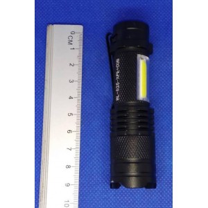 Ліхтарик акумуляторний 525-XPE+COB,ЗП mUSB.ручнийzoom.пл,кейс,(7)