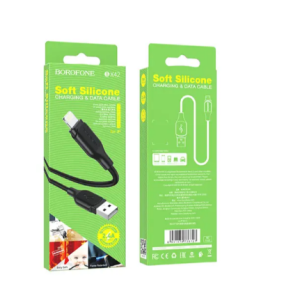Кабель USB Borofone BX42 1м (2,4А) Silicone USB-A для IP .BLACK