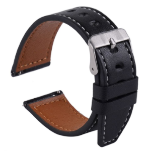 Ремінець унівверс 20mm( чорний) Leather strap with straight tip