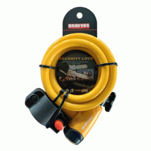 Замок велосипедний BRAVVOS LOS-065-110 12mm*1500mmПОМАРАНЧЕВИЙ