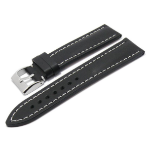 Ремінець унівверс 22mm( чорний) Leather strap with straight tip