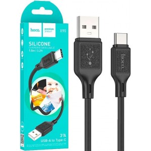 Кабель зарядний HOCO X90  Silicone 1.0 m USB-A для Type-C Cable Black