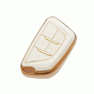 Чохол для автомобільного ключа Cadillac CTS 4+1 кнопки Panic білий