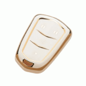 Чохол для автомобільного ключа Cadillac 3+1 кнопки Panic білий