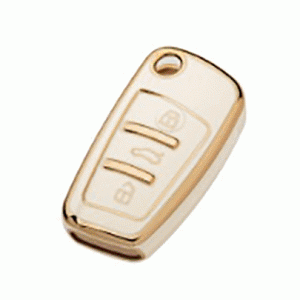 Чехол для автомобильного ключа Audi 3 кнопки выкидной белый