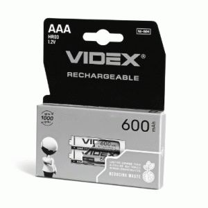 Аккумуляторы Videx HR03/AAA 600mAh double blister/2шт