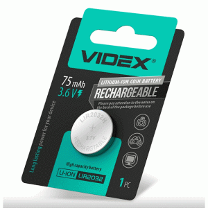 Аккумулятор литиевый Videx LIR2032 1шт/75mAh//3.6V