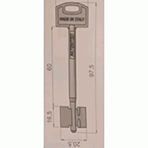 Securemme OCV8XNISBOZ Оригінальна заготівка ключа СЕРЕДНЯ з вирізами