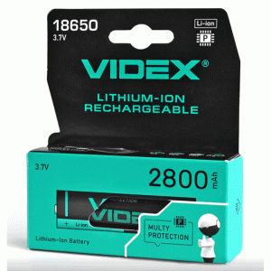 Аккумулятор з захистом VIDEX 18650 LI-ION 2800 mAh