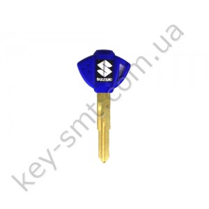 Корпус ключа с местом под чип Suzuki GSX-R1000, GSX-R600 и другие, лезвие SZ17R, синий /D