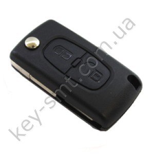 Корпус выкидного ключа Citroen 2 кнопки, с местом под батарейку, лезвие VA2 /D