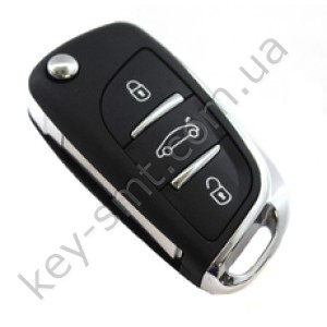 Корпус выкидного ключа Citroen 3 кнопки, лезвие HU83 /D