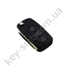 Корпус выкидного ключа Volkswagen, 3 кнопки, лезвие HU66, штифт /D