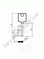 MAE12D 50mmх12,1mmх11,3mmх3,9mm MAUER 50 mm однобородый