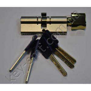 Цилиндр MUL-T-LOCK 7х7 (33х33)к/п латунь 5 ключей