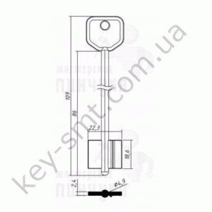 Сенат 5 SEN11D левый упор длинный 109mmх22,3mmх18,6mmх4,9mm (DV522)