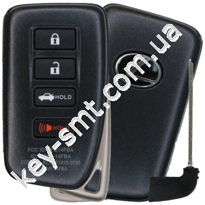 Смарт ключ Lexus NX200, LX570, LX460, LX450D, NX300H, NX200T, Европа, 433 Mhz, BG1EK Pg1:A8, H-chip, 3+1 кнопки /D