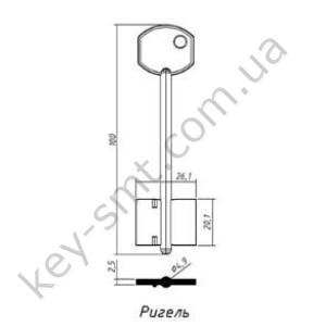 Ригель  (100x20.1x26.1мм) (4.9мм) Белый