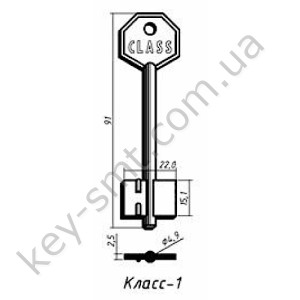 Класс -1 Короткий узкий /90х15.1mm/4.9мм Желтый