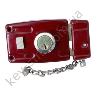 Замок накладной бардовый с цепочкой