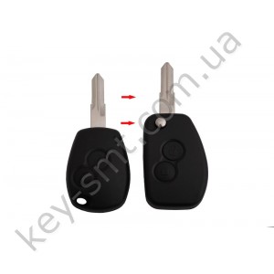 Корпус выкидного ключа Renault 2 кнопки, лезвие VAC102 /D
