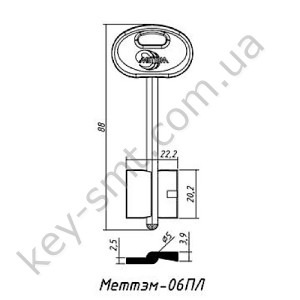 Меттем-06ПЛ довгий (середній  "пропелер" 98х20,2х22,2) (5мм) - шир. Білий