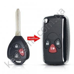 Корпус выкидного ключа Toyota Avalon, Camry, Corolla, 2+1 кнопки, лезвие TOY43, под переделку, #1 /D