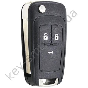 Корпус выкидного ключа Chevrolet Cruse 3 кнопки, лезвие HU100 /D СУПЕР КАЧЕСТВО С ЛОГОТИПОМ !