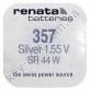 357 Renata батарейка (оксид серебра 1.55V)(11.6x5.4mm) (160mAh) (high drain) (упаковка = 1шт)