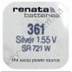 361 Renata батарейка (оксид серебра 1.55V)(7.9x2.1mm) (24mAh) (high drain)