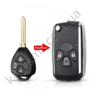 Корпус выкидного ключа Toyota Avalon, Camry, Corolla, 3 кнопки, лезвие TOY43, под переделку /D