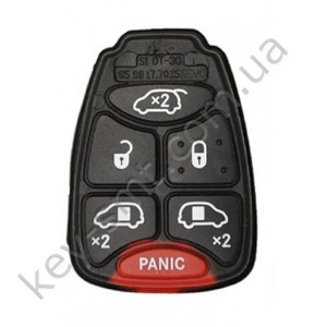 Chrysler кнопки (резиновые) для ключа, 5+1 кнопки /D