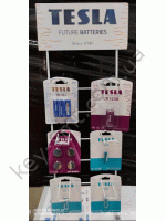 Стойка TESLA для батареек на 6 крючков стоячая (высота57 см-ширина 21 мм)