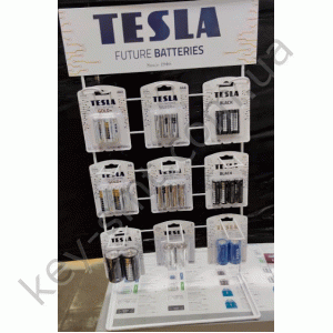 Стойка TESLA для батареек на 9 крючков висячая (высота53 см-ширина 32 мм)