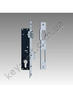 Замок врезной Kale 155 узкопроф. (25 mm) с планкой, никель