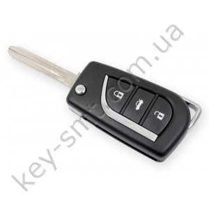 Корпус выкидного ключа Toyota Camry, Corolla и другие, 3 кнопки, лезвие TOY43, под переделку, #2 /D