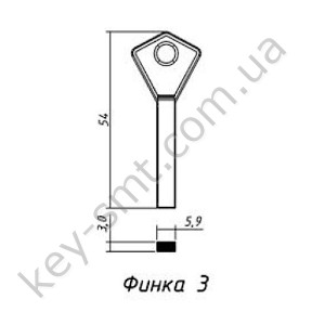 Фин-двохсторонний железный (квадратный)Украина