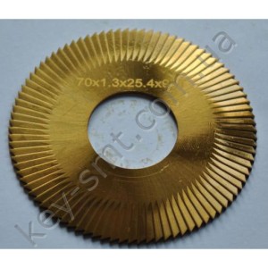 Фреза отрезная (Ф70х1,3хФ25,4х90Т) HSS Ti ститановым напылением (только для латуни)/Reise/