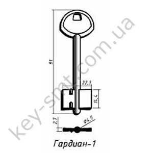 Гардиан-1 ЖЕЛТЫЙ /82х14.4мм/4.9мм  - узкий