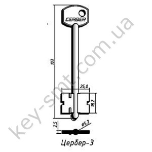 Цербер-3   длинный БЕЛЫЙ(103x18.2x25мм) (5.2мм