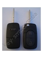 AUDI Корпус выкидного ключа с 2 кнопками  (лезвие HU66/HU-AAP)(77502)СУПЕР КАЧЕСТВО С ЛОГОТИПОМ !
