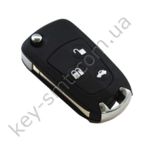 Корпус выкидного ключа Ford Mondeo, Focus и другие, 3 кнопки, лезвие HU101, под переделку /D