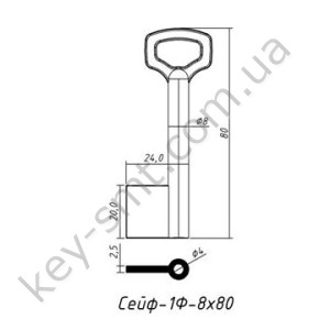 Сейф-1Ф-8х80 латунь 