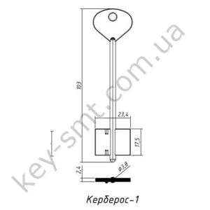 Керберос-1(довгий) (103x17.5x23.4мм) (3.8мм) (жовтий)